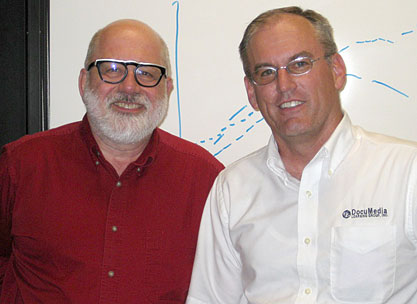 Photo of Michael Sutton and David Gordon at the Knowledge Management Course at Westminster College in Salt Lake City, Utah